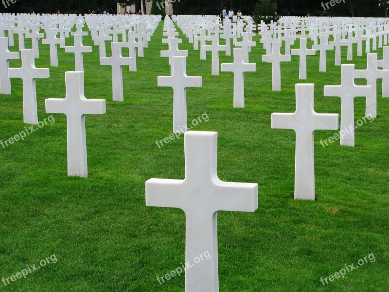 Normandy Cemetery Second World War Memorial Free Photos