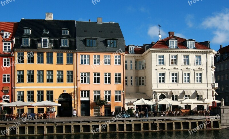 Nyhavn District Water Copenhagen Denmark Waterfront