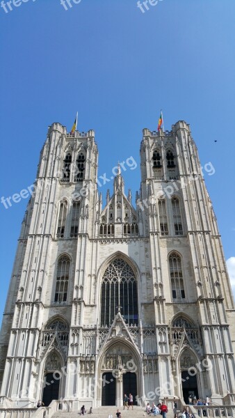 Belgium Brussels Church Cathedral Cathedral Of St Michael St Gudula