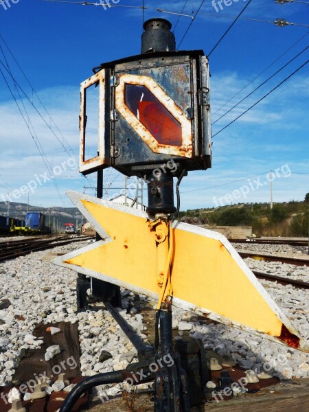 Street Lamp Signal Railway Needle Exchange Old