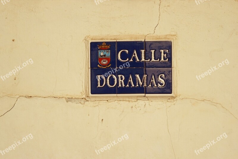 Street Sign Spain Lanzarote Decorated Canary Islands