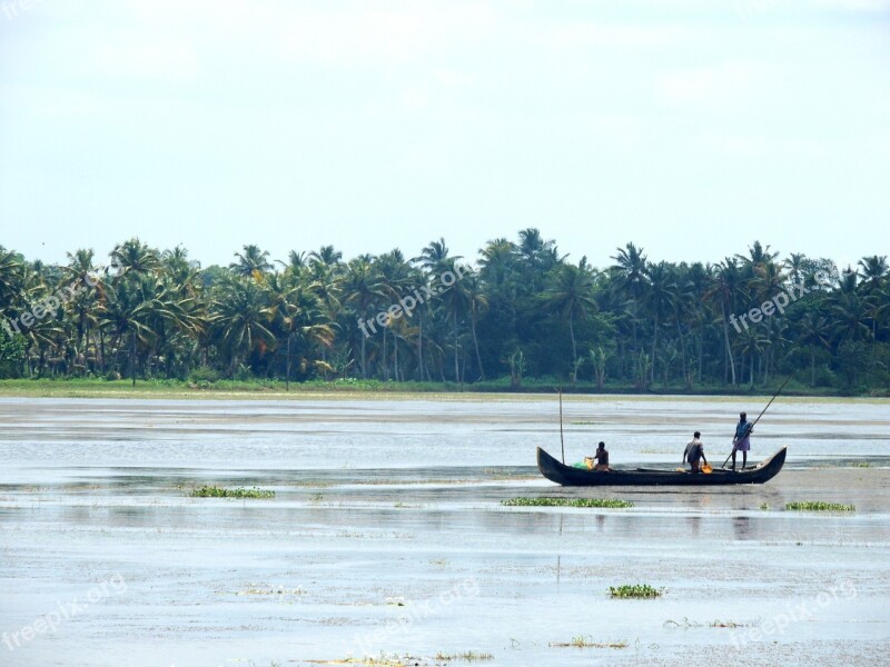 Fisherman Boat River Fishing Water