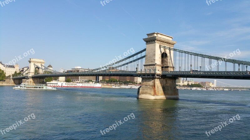 Budapest Bridge Chain Bridge Hungary Danube