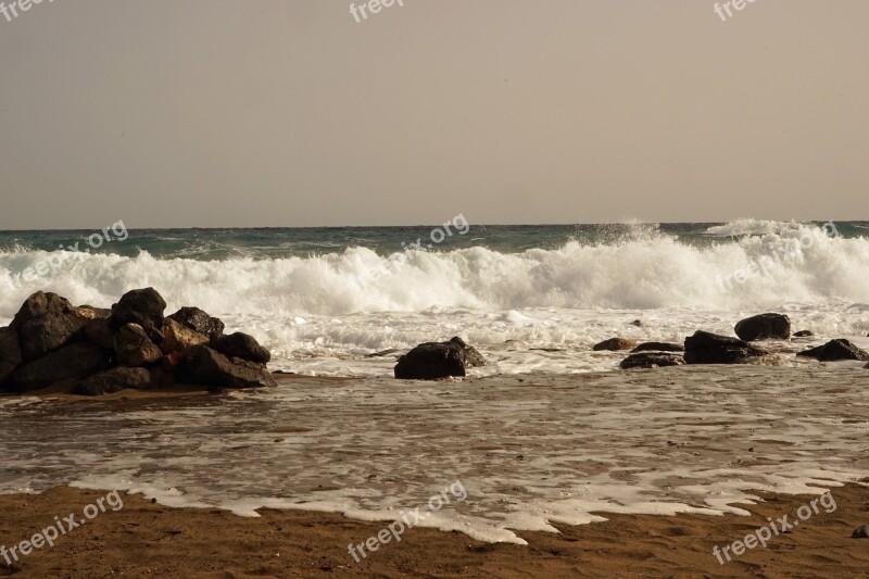 Rough Sea Surf Wave Spray Coast