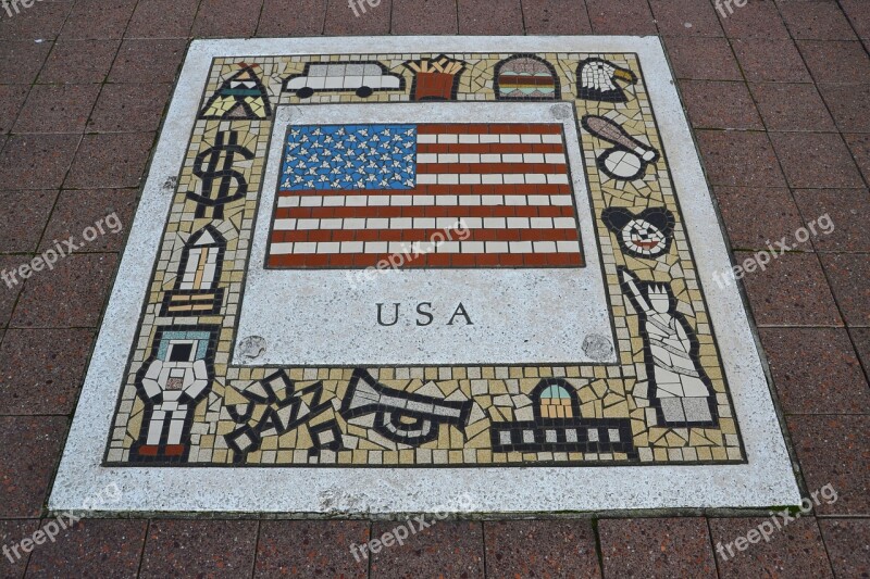 Usa Team Emblem Flag Rugby Symbol