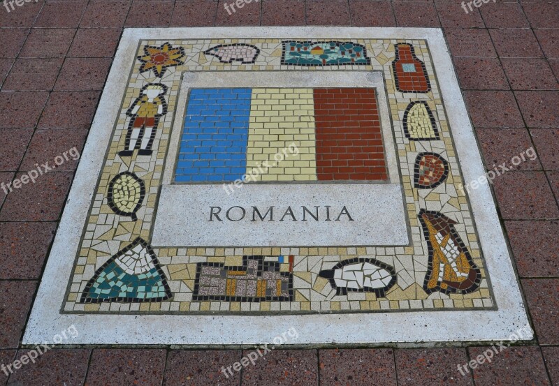 Romania Team Emblem Flag Nation Team