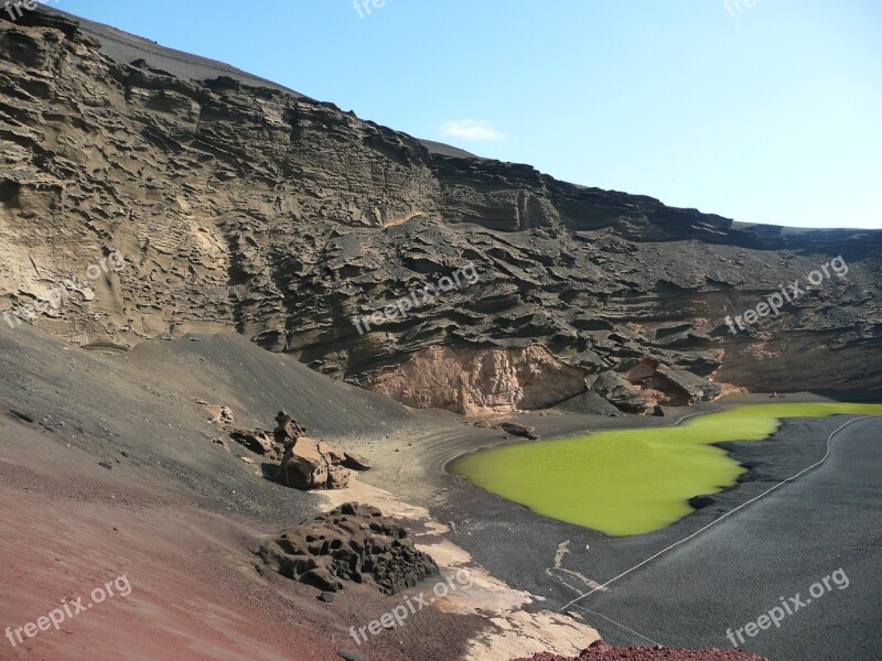 Lanzarote Lake Seaweed Water Stones