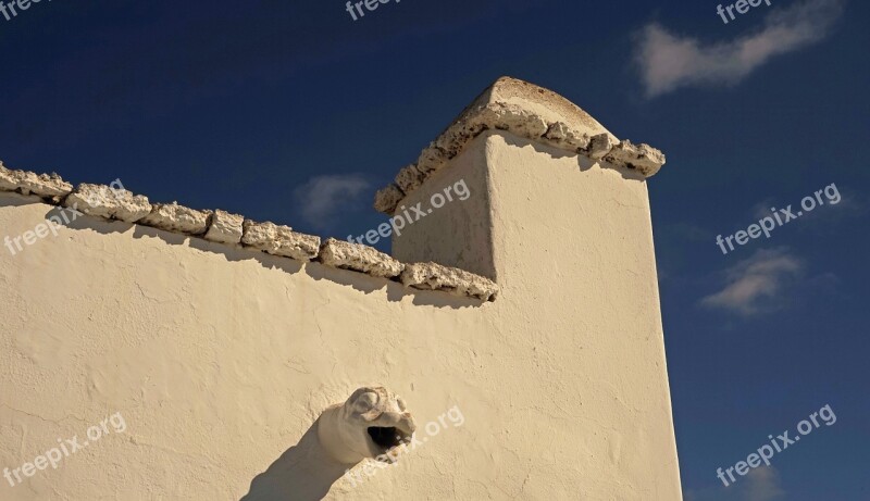 Facade Lion Head Sky Blue Blue Sky