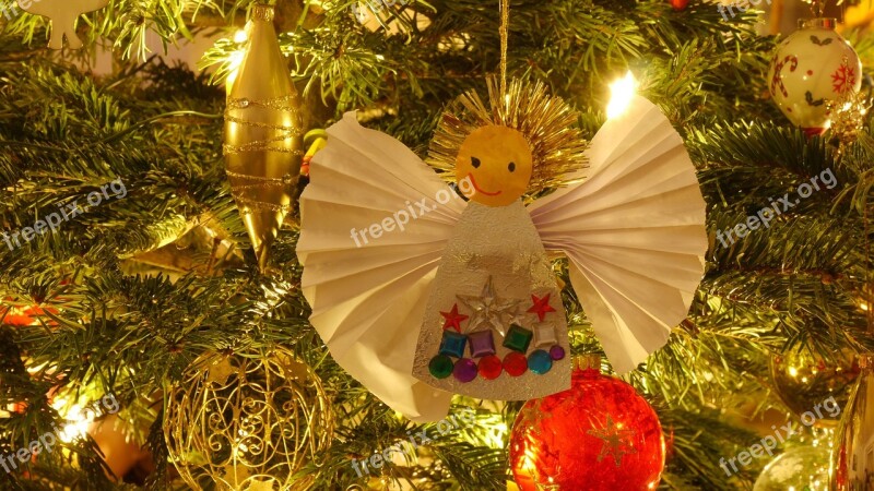 Christmas Tree Christmas Angel Sparkle Christmas Ornaments