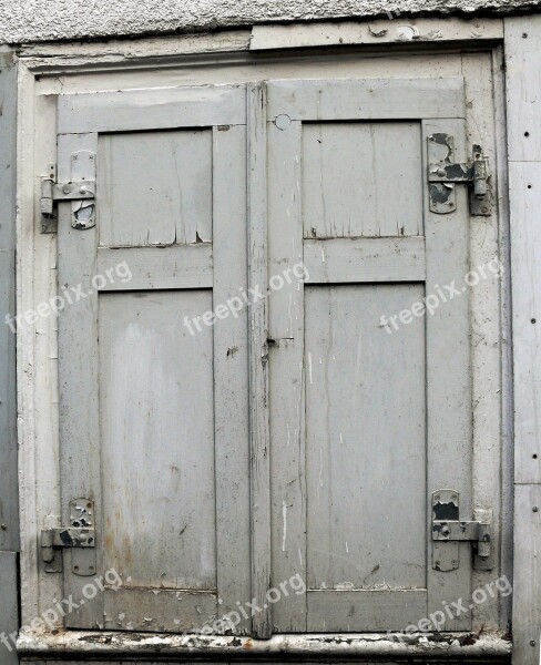 Window Shutter Old Wooden Shutters Closed