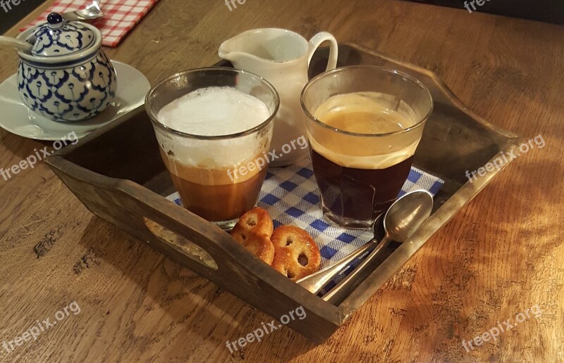 Coffee Tray Milk Jug Cookies Sugar Bowl