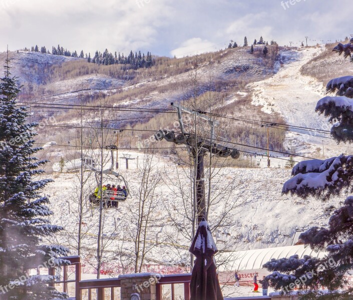 Park City Utah Ski Lift Gondola Marriott