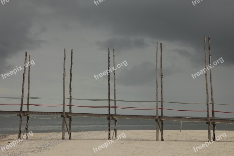 North Sea Sea Beach Sand Stormy Weather