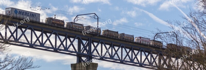 Railway Freight Train Bridge Railway Bridge Rail Traffic