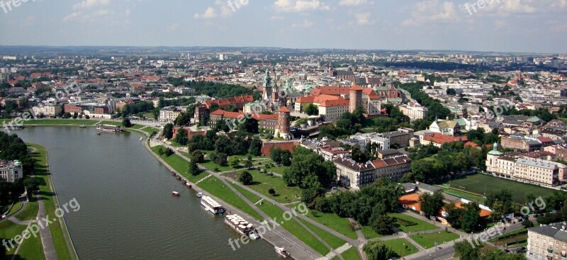 Wawel Castle Aerial Architecture Monument