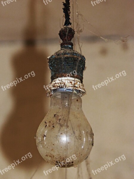 Bombillla Incandescent Bulb Old Abandoned Spider Webs