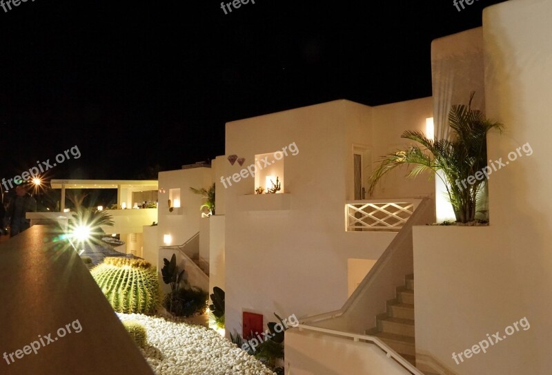 Night Photograph Apartment Complex Lighting Light Puerto Del Carmen