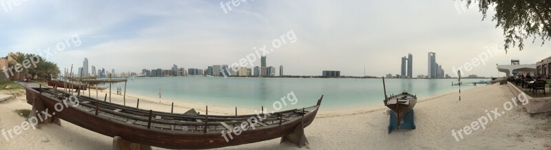 Abudhabi Uae Dubai Boat Panorama