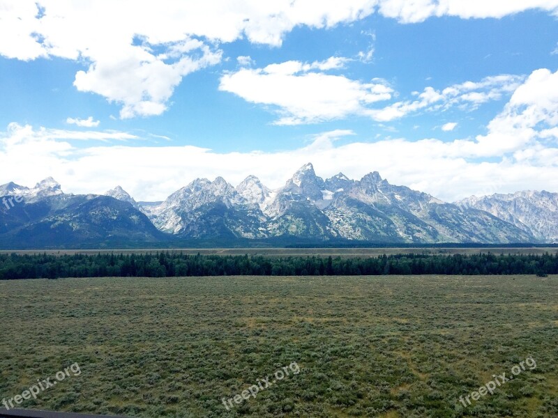 Grand Tetons Tetons Mountain Western Scenic