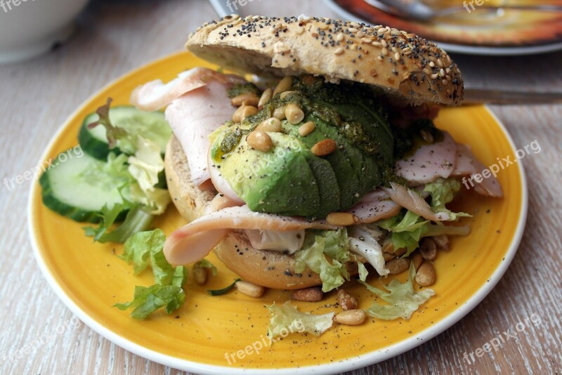 Bagel Avocado Food Salad Healthy