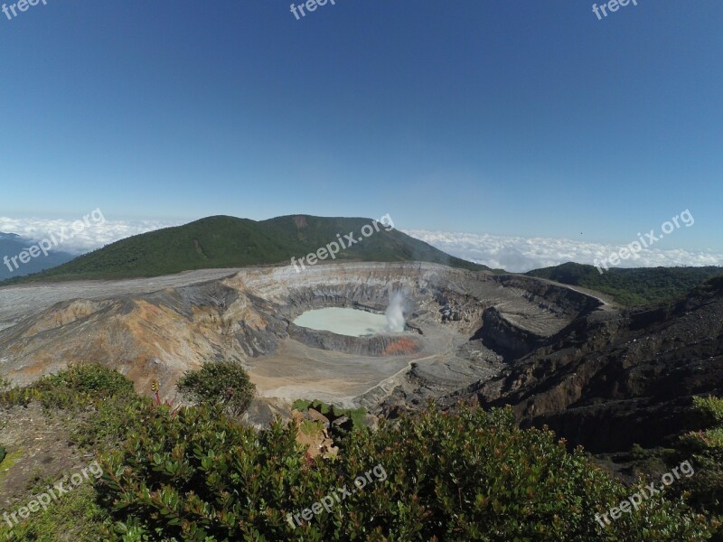 Volcano Poas Volcano Costa Rica Travel Free Photos