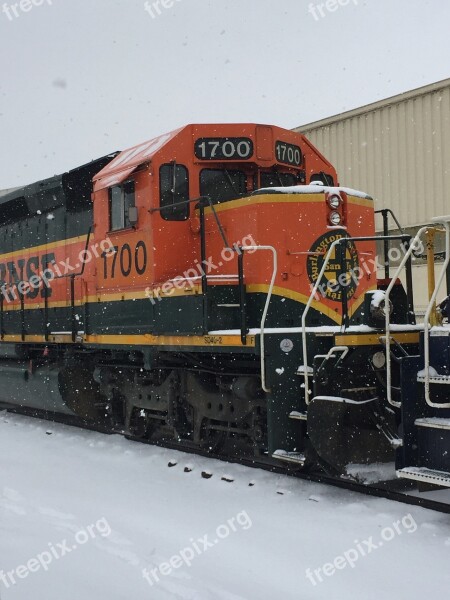 Engine Snow Bnsf Free Photos