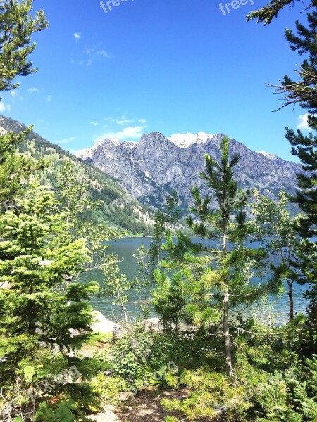 Grand Tetons Lake Lake Jenny National Wyoming