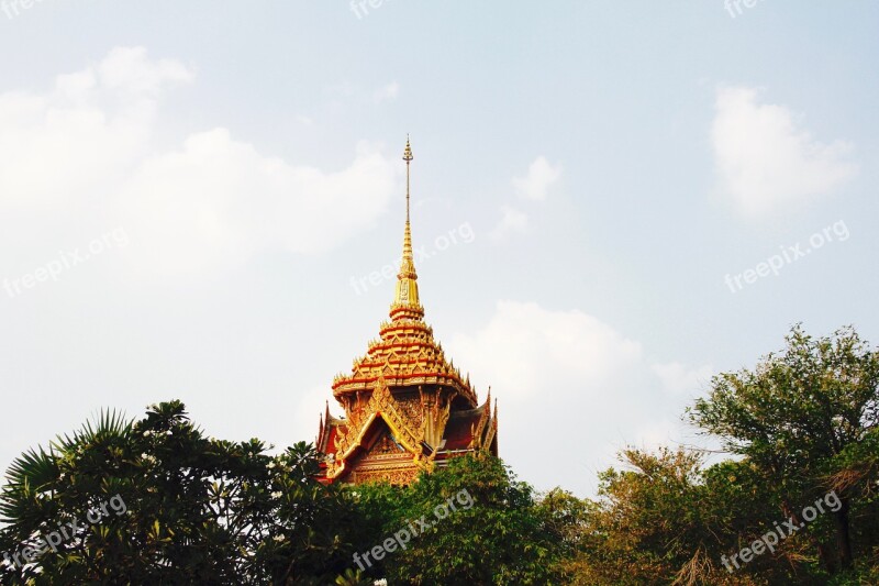 Thailand Bangkok Temple Roof Asia