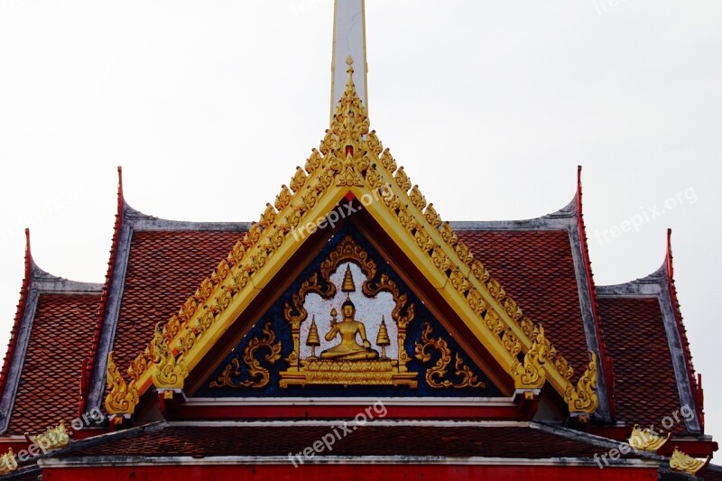 Thailand Bangkok Temple Roof Asia