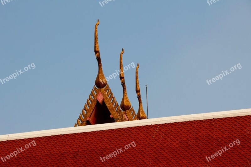 Thailand Bangkok Temple Roof Asia