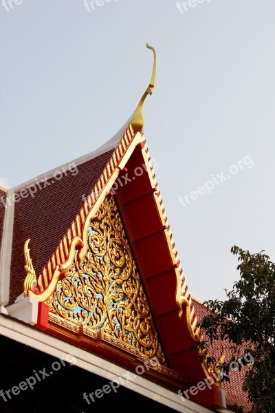 Thailand Bangkok Temple Roof Asia