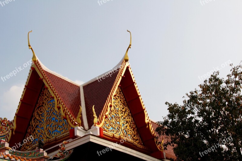 Thailand Bangkok Temple Roof Asia