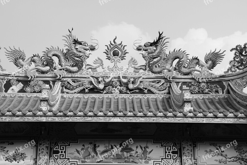 Thailand Bangkok Temple Roof Asia