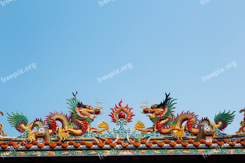 Thailand Bangkok Temple Roof Asia