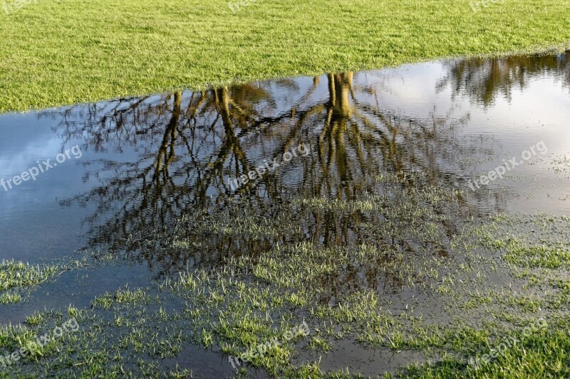 Golf Golf Course Flooding Water Reflection Course