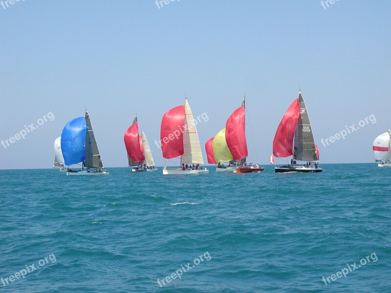 Sailboats Sailing Spinnaker Canvas Regatta