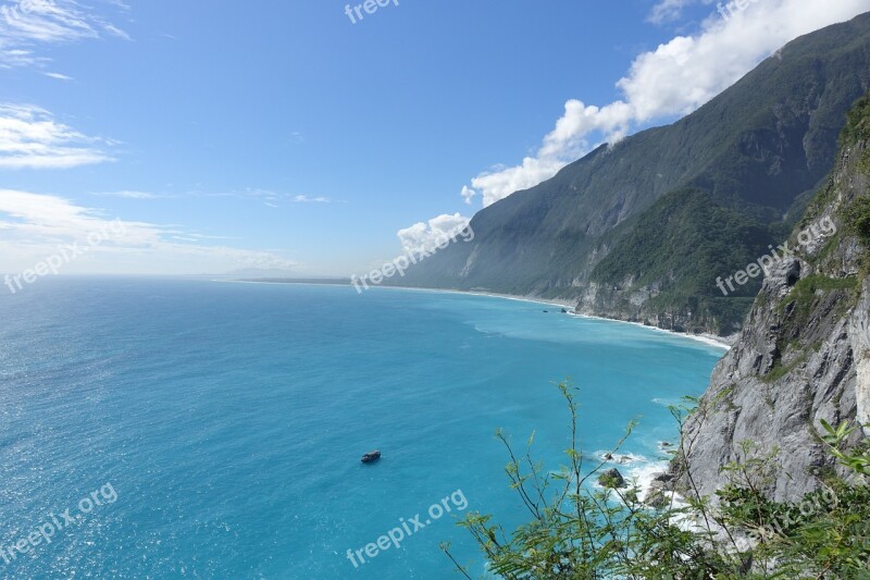 Taiwan Hualien Air Circuit Breakers Water Cliff Sea Rock