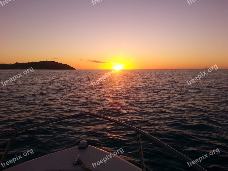 Boating Sunrise Antigua Caribbean Free Photos