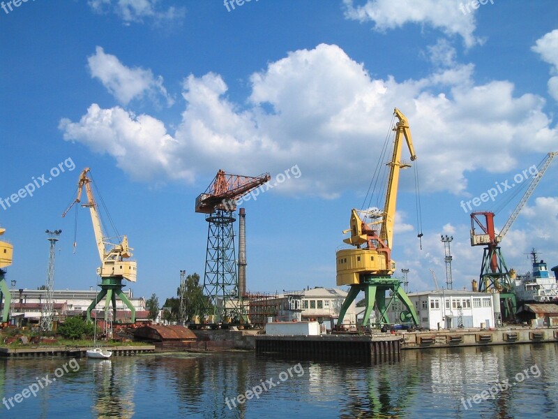 Port Riga Latvia Crane Pipes