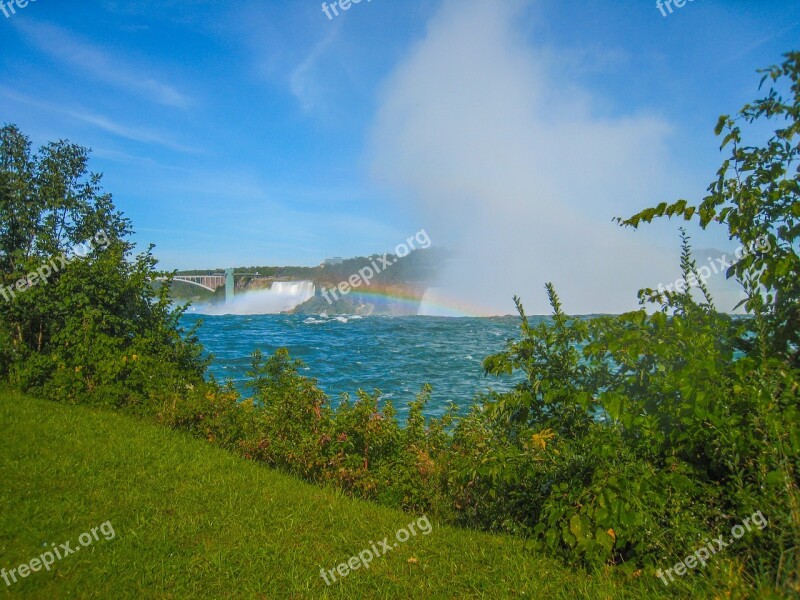 Niagara Rainbow Waterfalls Canada Waterfall