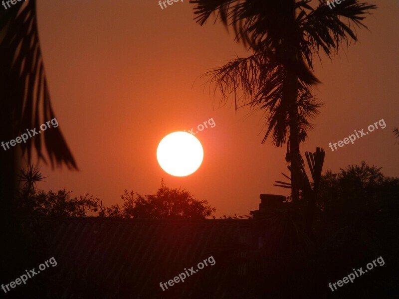 Sun Orange Sunset Light Glow