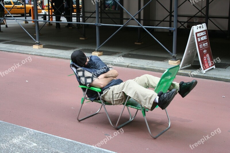 Sleeping Man Public Tired Free Photos