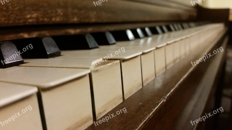 Old Piano Keys Broken Background