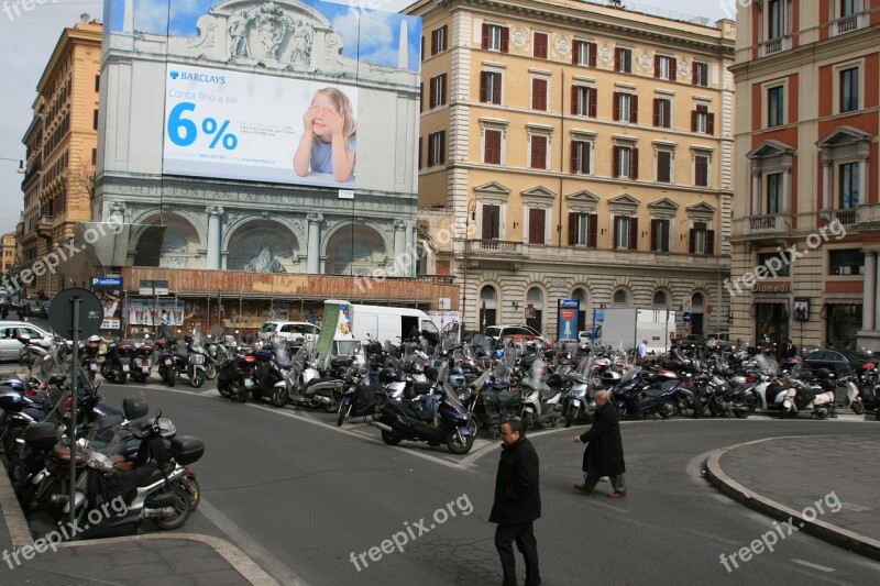 Motor Scooter Rome Italy Vespa Italian