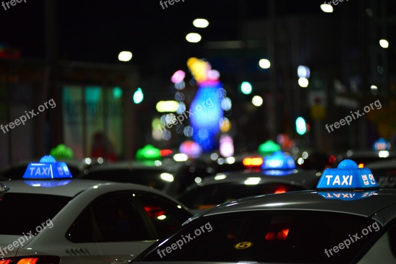 Taxi S Lights Night View The Wait