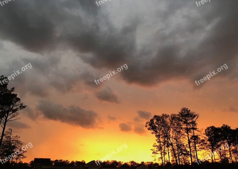 Storm Sunset Sky Clouds Dusk