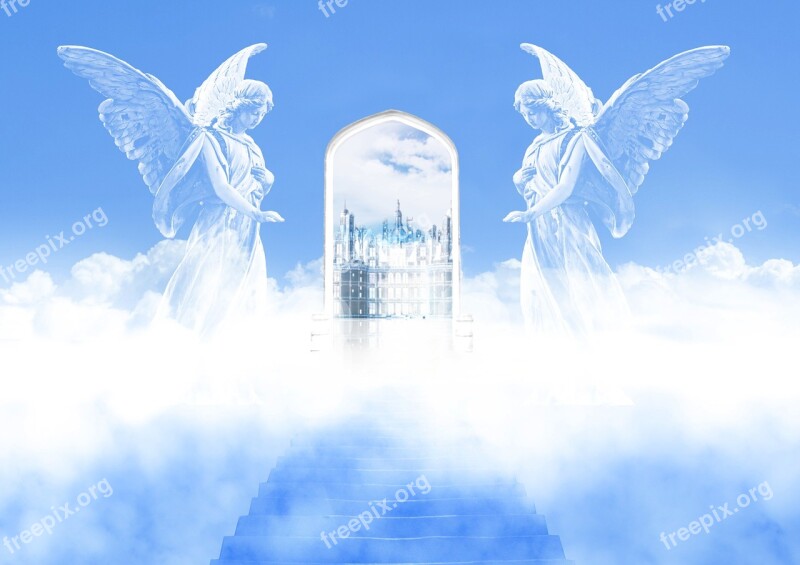 Heaven Road Angel Salvation Clouds