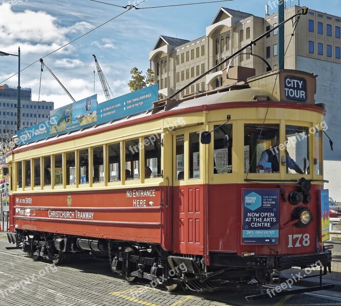 Tram Christchurch Historically Downtown Tourism