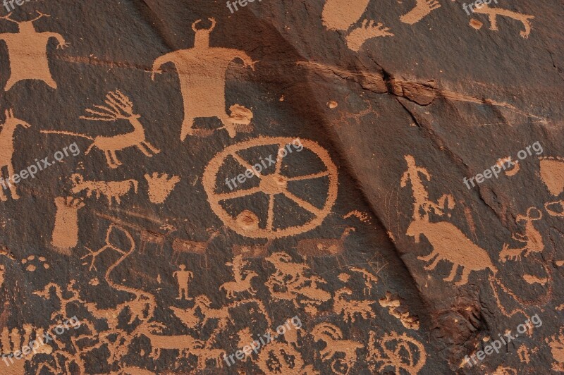 Indians Utah Navajo Antiquity Newspaper Rock