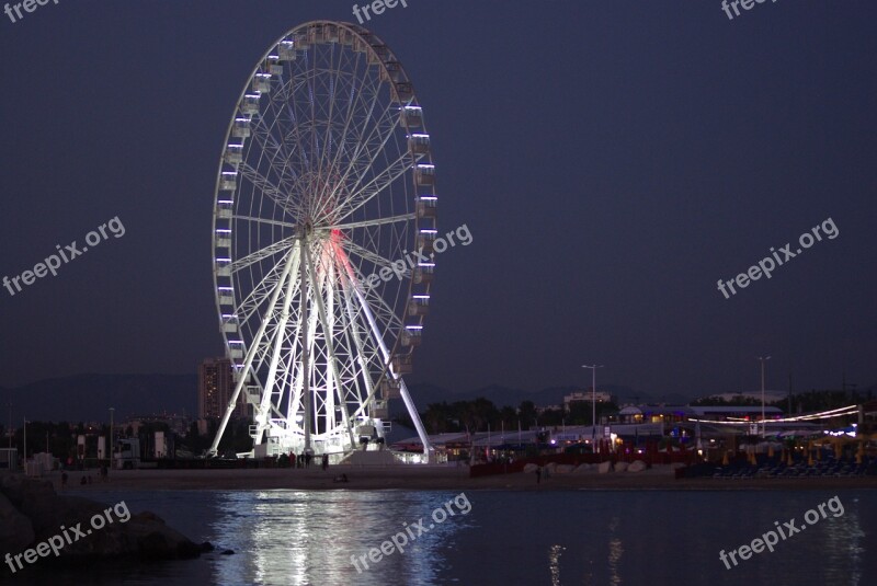 Night Festival Ferris Wheel Light Evening